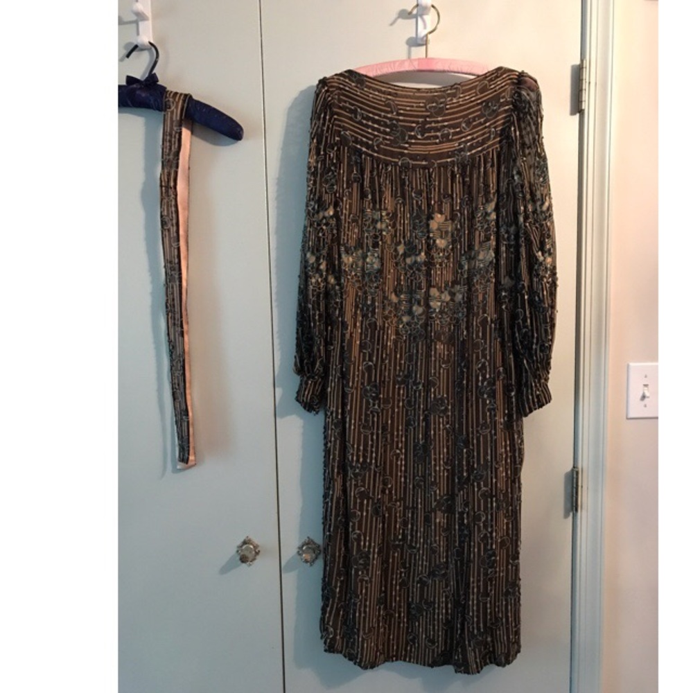 Vintage Silk Boat Neck Dress and sash